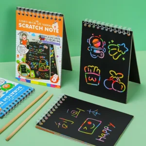 Scratch Art Book for Kids – Rainbow Drawing Pad for Boys & Girls