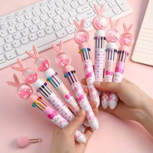 Multi Colour Ballpoint Pen Pressing 10-colour | Cute Multicolor Ball Point