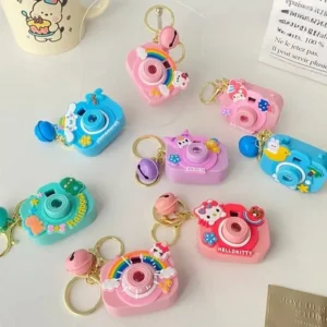 Cute Mini Projection Camera Keychain With Cartoon Character Designs