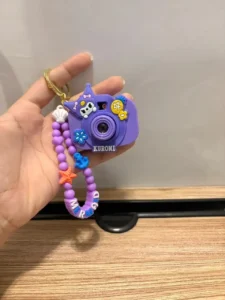 Cute Mini Projection Camera Keychain with Beaded Strap