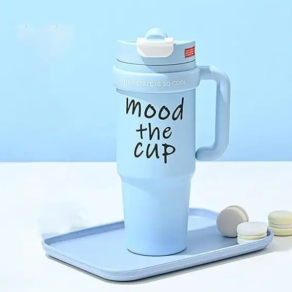 Mood The Cup Insulated Tumbler with Straw and Handle | Stylish Lightweight Stainless Steel Sporty Style Tumbler - Image 2